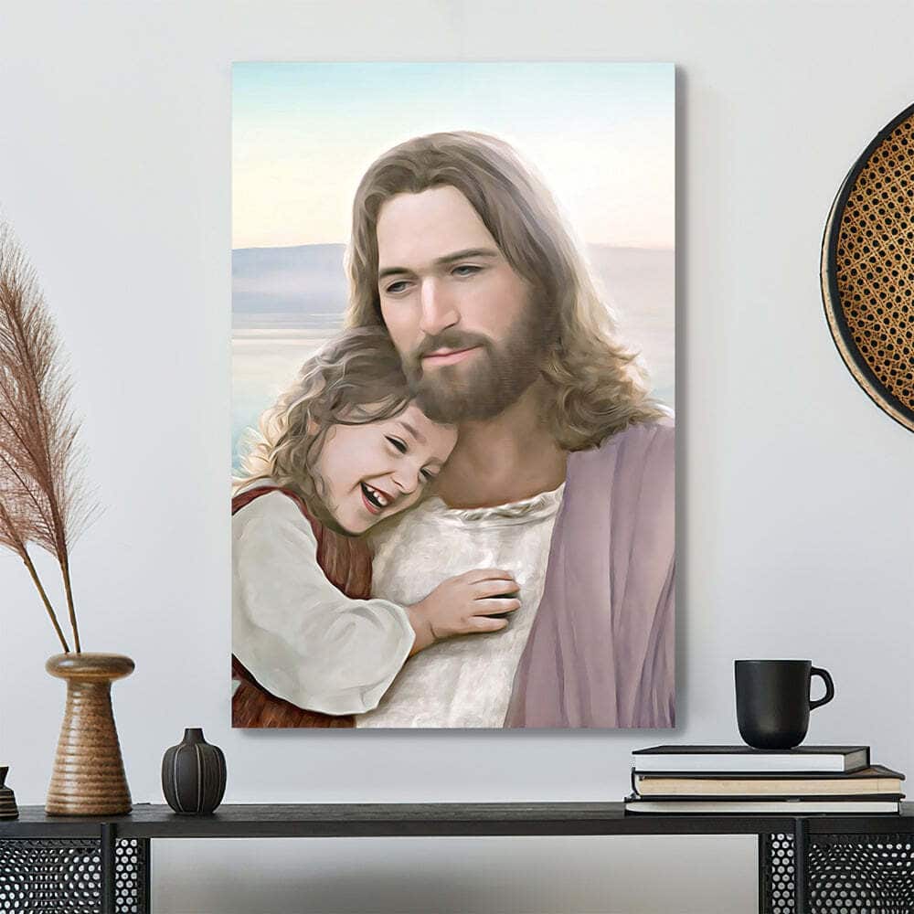 Jesus Hugging A Child Canvas Print Jesus Hugging A Child Canvas Print