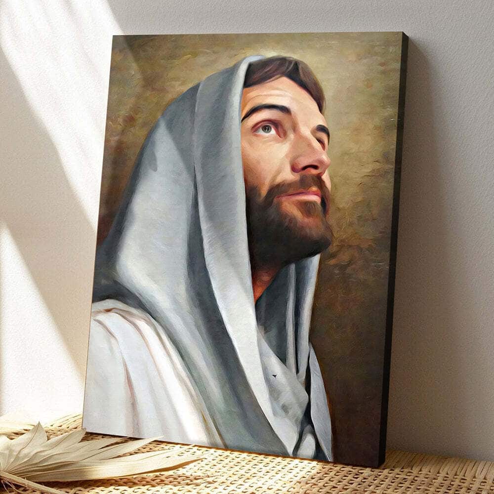 Christian Jesus Looking Up To Heaven Canvas Print Christian Jesus Looking Up To Heaven Canvas Print