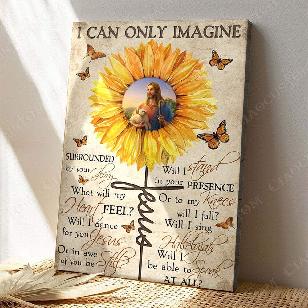 Christian Jesus Hugs Lamb I Can Only Imagine Canvas Print