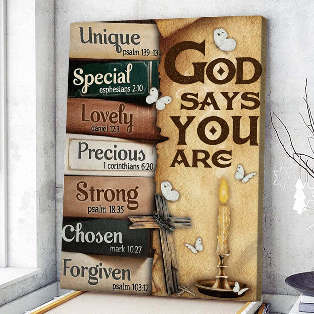 Christian God Says You Are Canvas Print Butterfly And Cross Christian God Says You Are Canvas Print Butterfly And Cross
