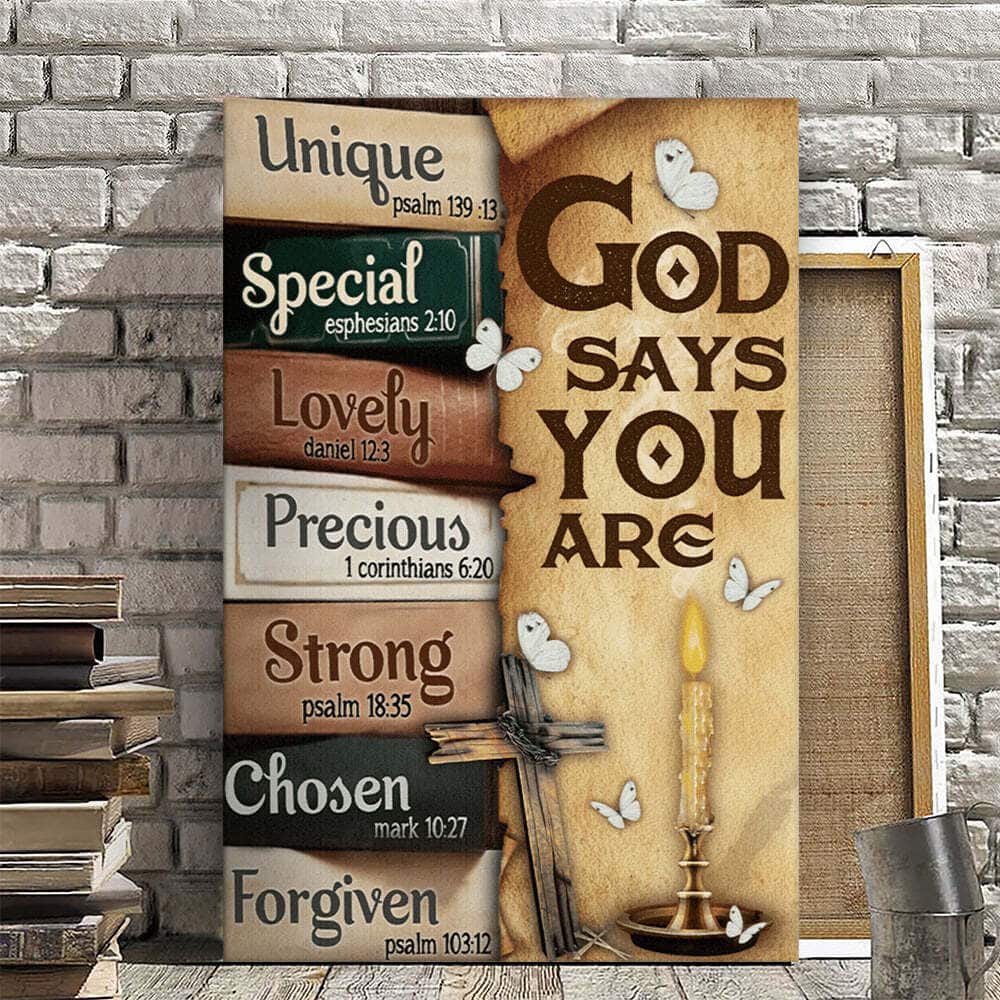 Christian God Says You Are Canvas Print Butterfly And Cross Christian God Says You Are Canvas Print Butterfly And Cross