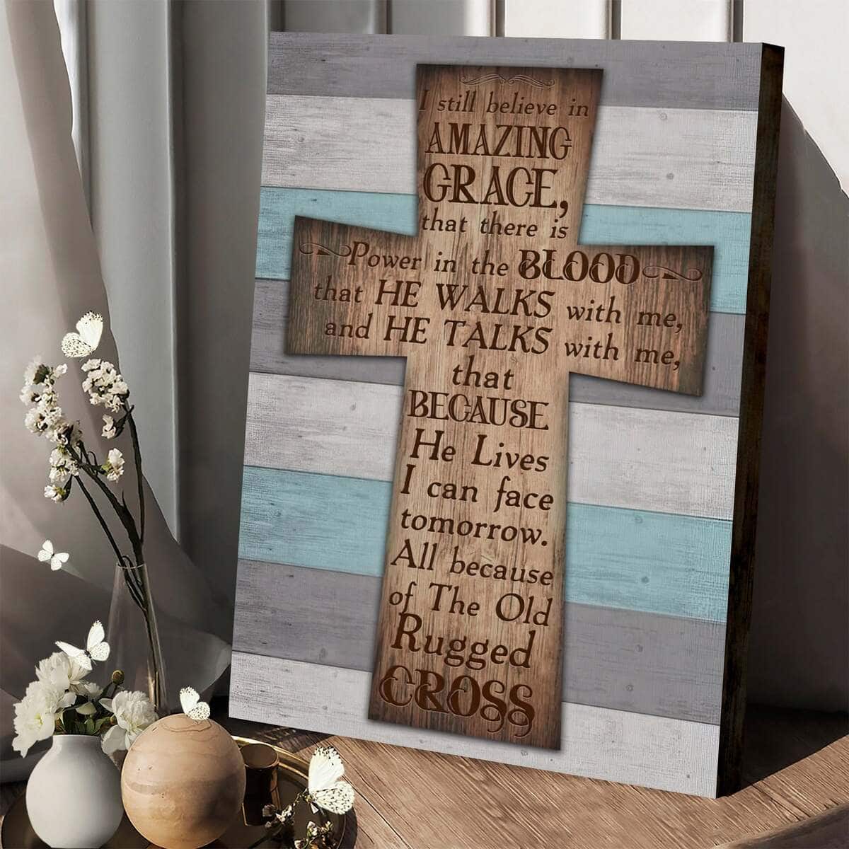 Christian Canvas Print Cross Because He Lives I Can Face Tomorrow Christian Canvas Print Cross Because He Lives I Can Face Tomorrow