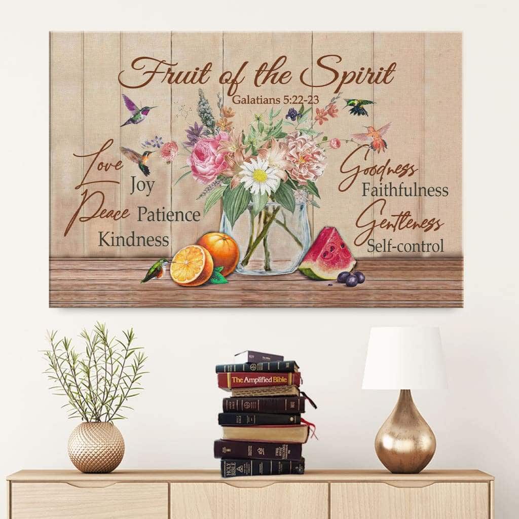 Christian Canvas Wall Art Fruit Of The Spirit Galatians 5:22-23 Bible Verse Christian Canvas Wall Art Fruit Of The Spirit Galatians 5:22-23 Bible Verse