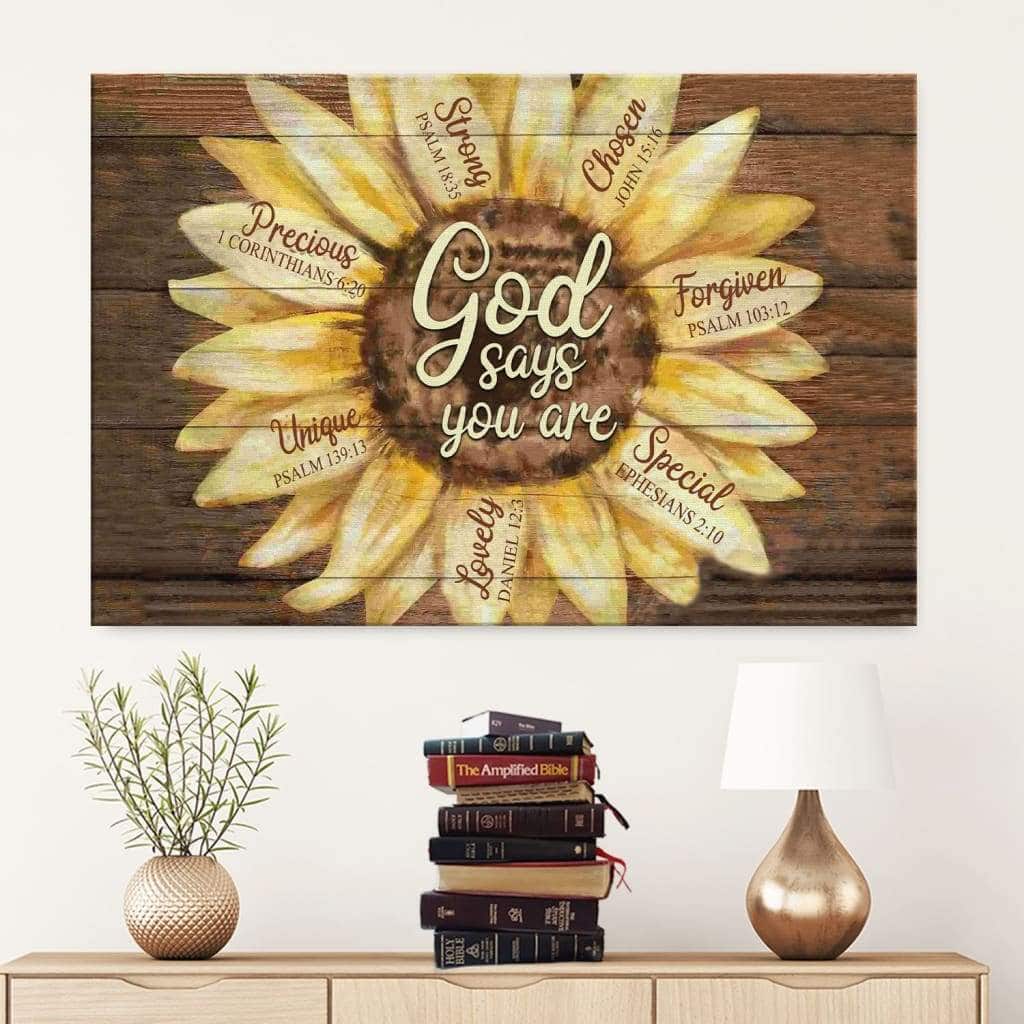 Christian God Says You Are Canvas Wall Art Sunflower Special Christian God Says You Are Canvas Wall Art Sunflower Special
