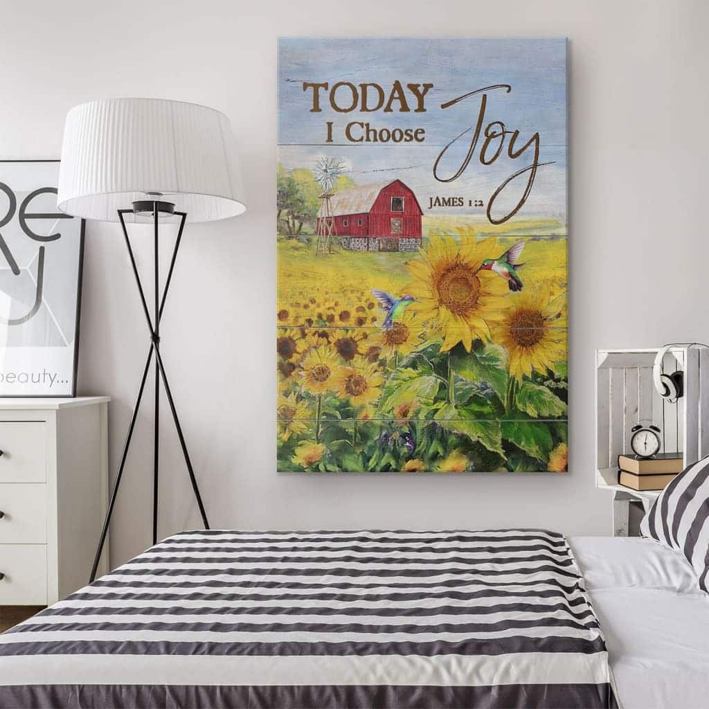 Christian Today I Choose Joy James 1:2 Canvas Print Hummingbird Sunflower Farmhouse Christian Today I Choose Joy James 1:2 Canvas Print Hummingbird Sunflower Farmhouse
